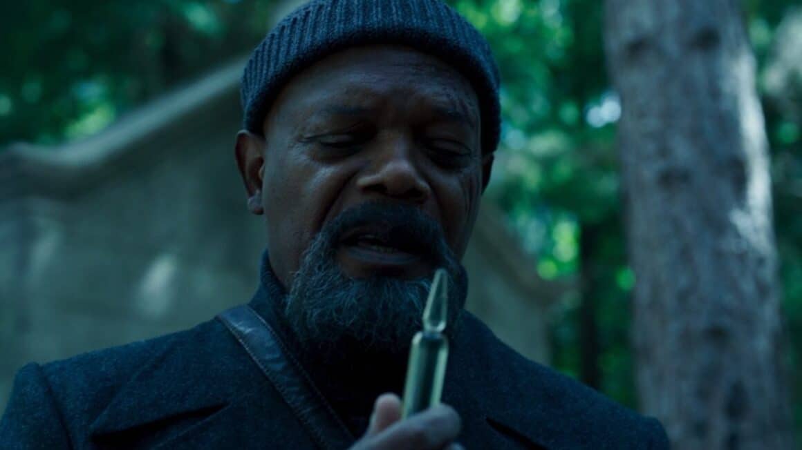 Nick Fury with the vial